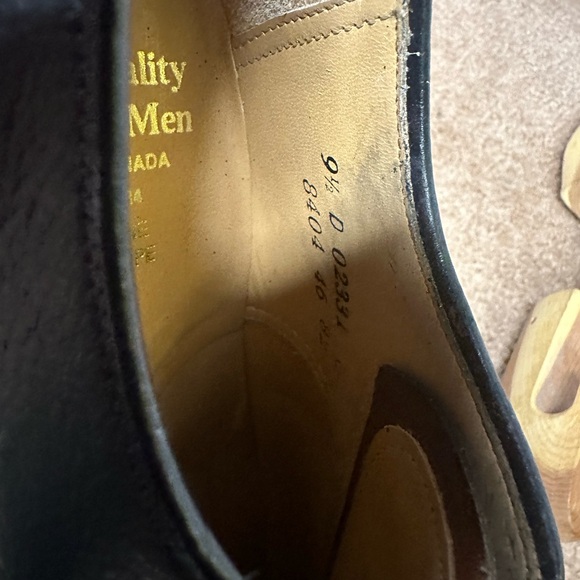 Mens 9.5D Dacks Antelope Leather black oxford dress shoes with trees - Picture 10 of 10